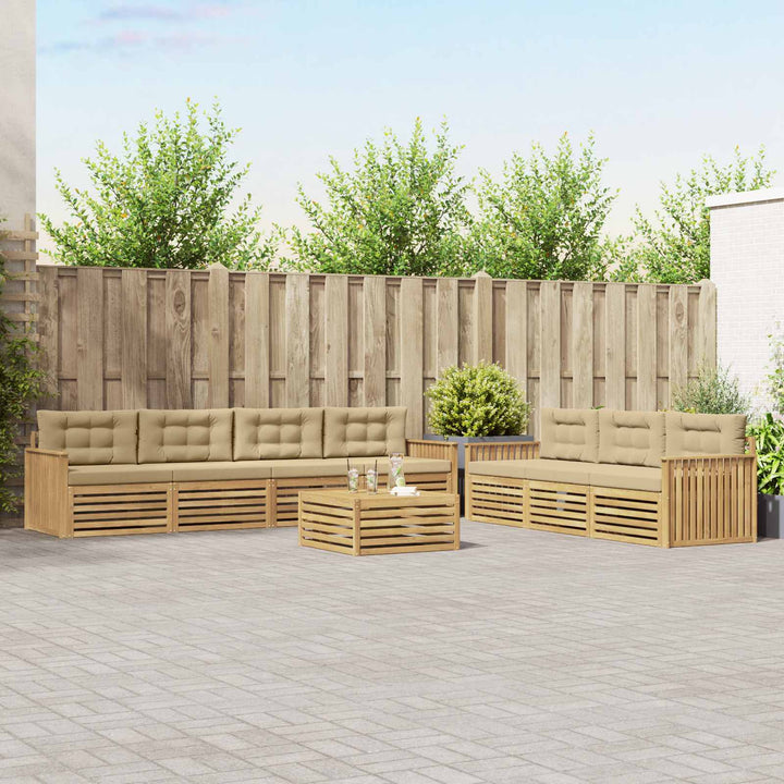 Udendørs sofagruppe 8 pcs Hvid og Beige