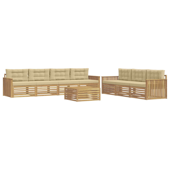 Udendørs sofagruppe 8 pcs Hvid og Beige