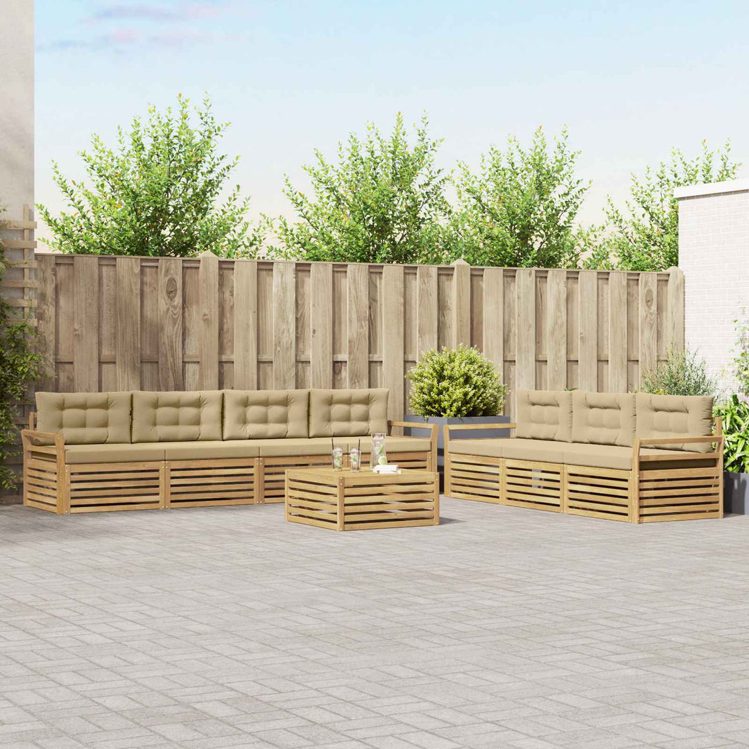 Udendørs sofagruppe 8 pcs Hvid og Beige