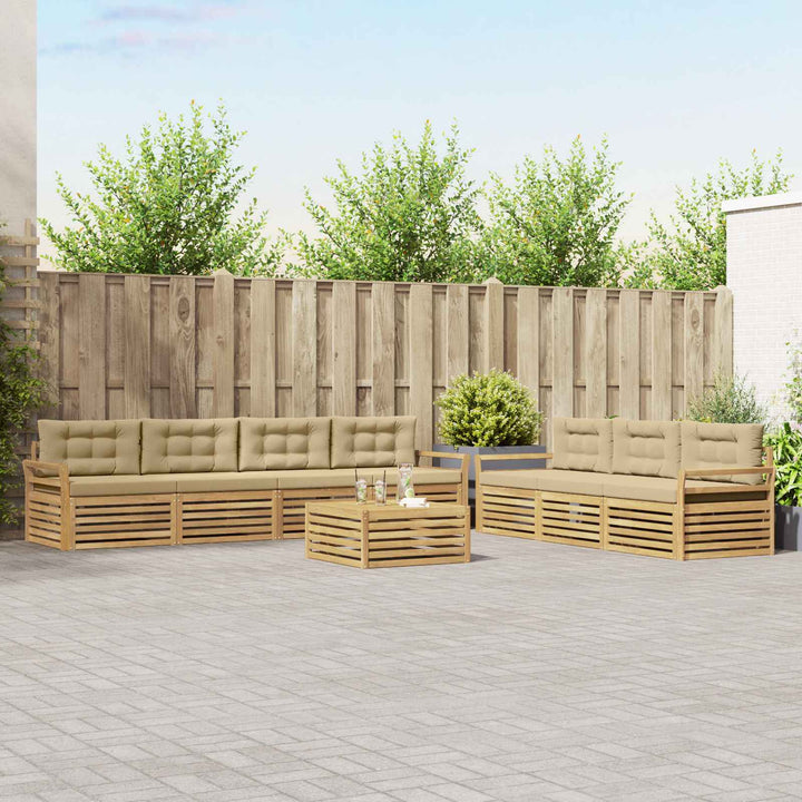 Udendørs sofagruppe 8 pcs Hvid og Beige