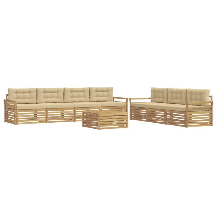 Udendørs sofagruppe 8 pcs Hvid og Beige