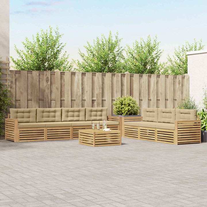 Udendørs sofagruppe 8 pcs Hvid og Beige