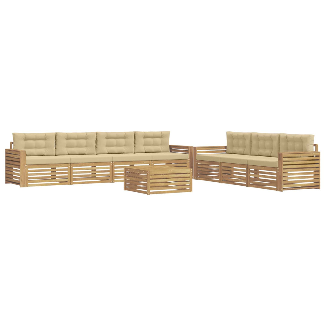 Udendørs sofagruppe 8 pcs Hvid og Beige