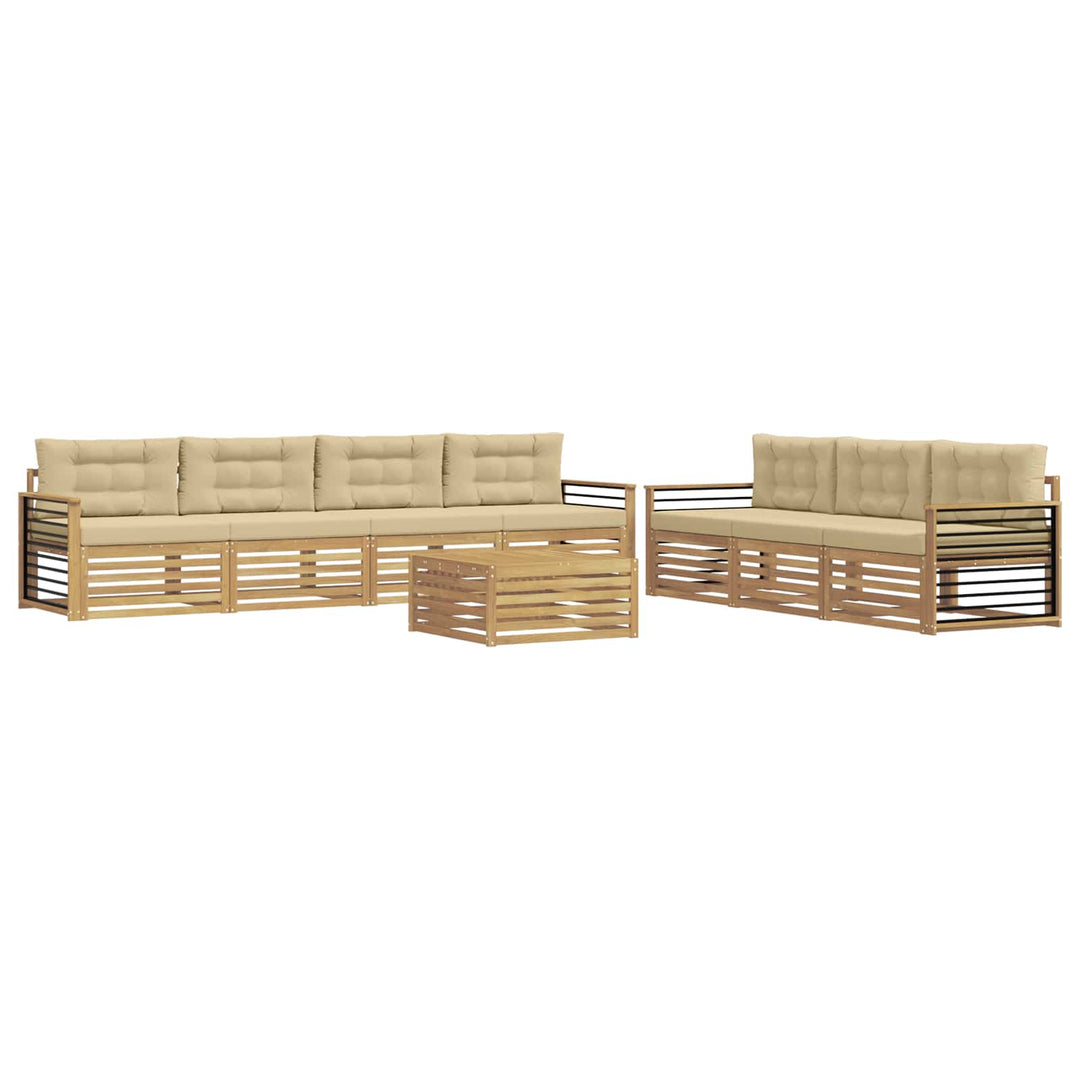 Udendørs sofagruppe 8 stk. Hvid og Beige Polyester