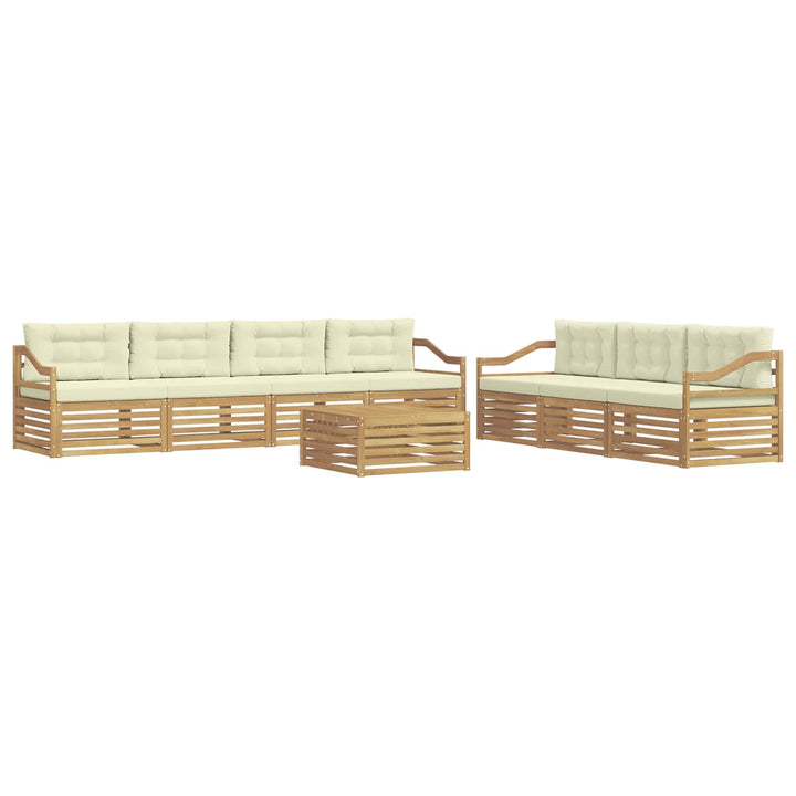 Udendørs sofagruppe 8 pcs Hvid og cremefarvet 79 x 79 x 37 cm