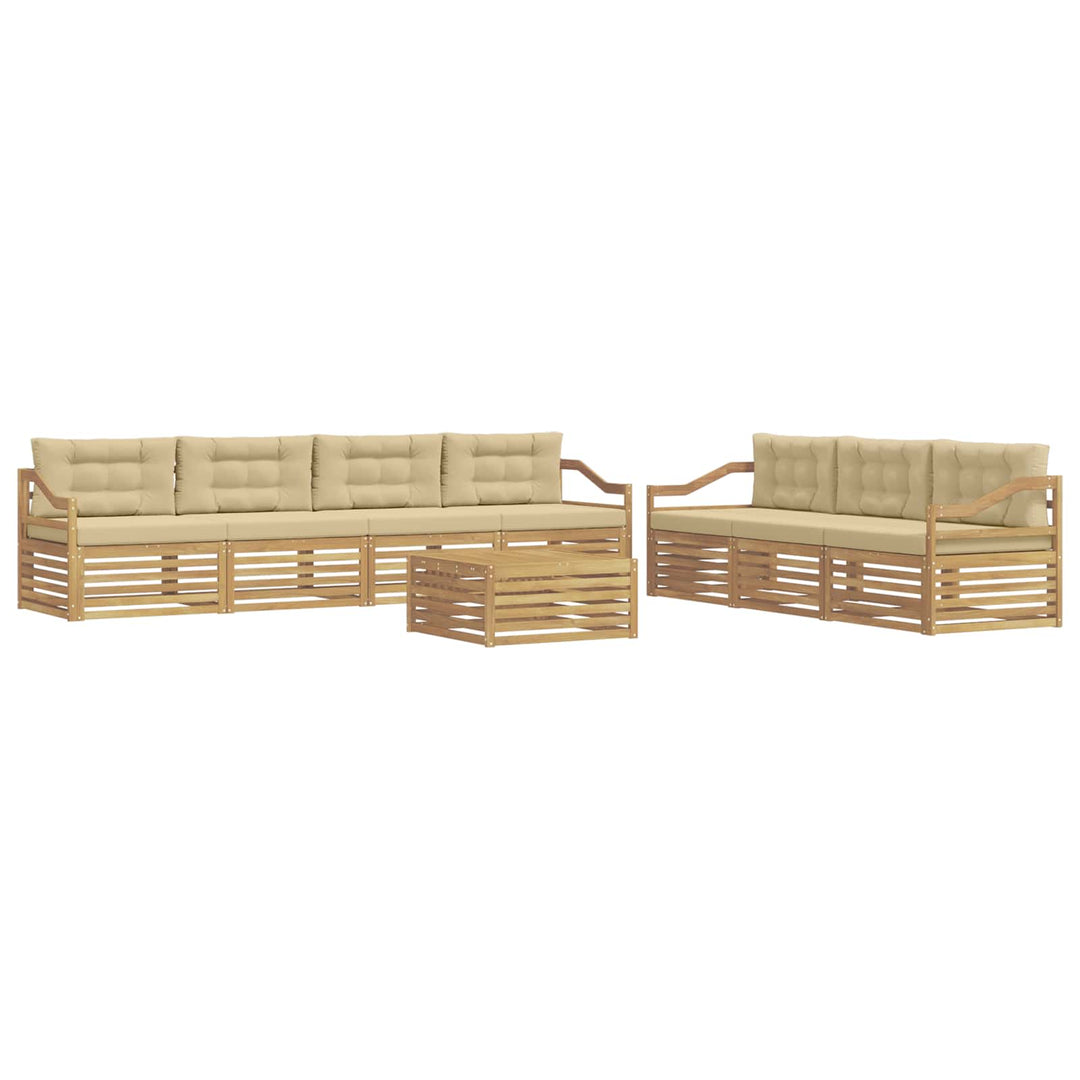 Udendørs sofagruppe 8 stk. Hvid og Beige Polyester