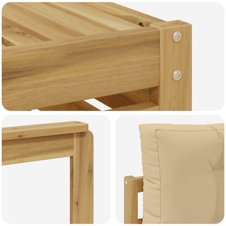 Udendørs sofagruppe 9 stk. Hvid og Beige Polyester