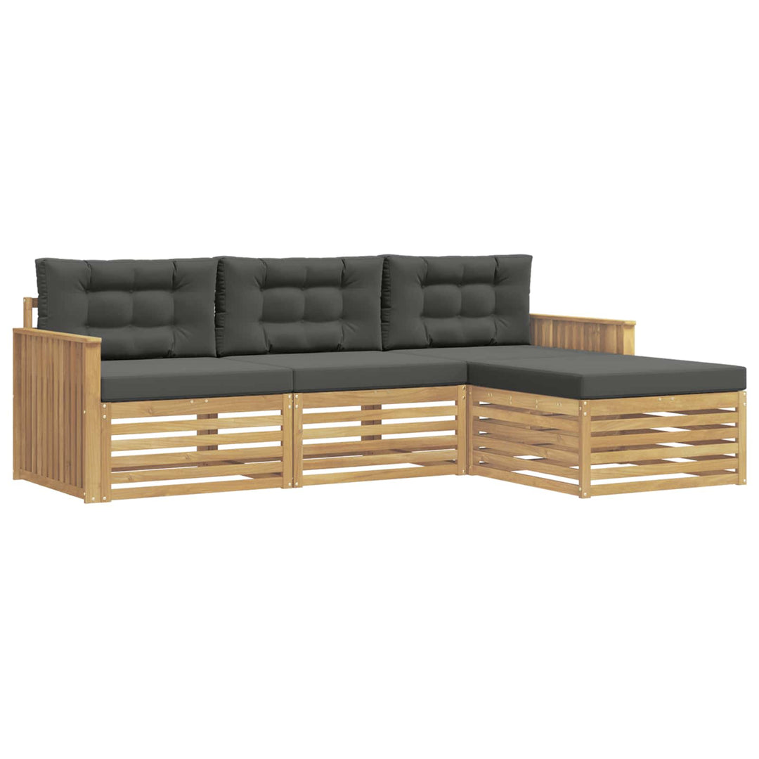 Udendørs sofagruppe 4 pcs Hvid og antracit