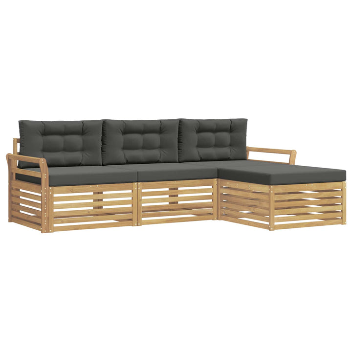 Udendørs sofagruppe 4 pcs Hvid og antracit