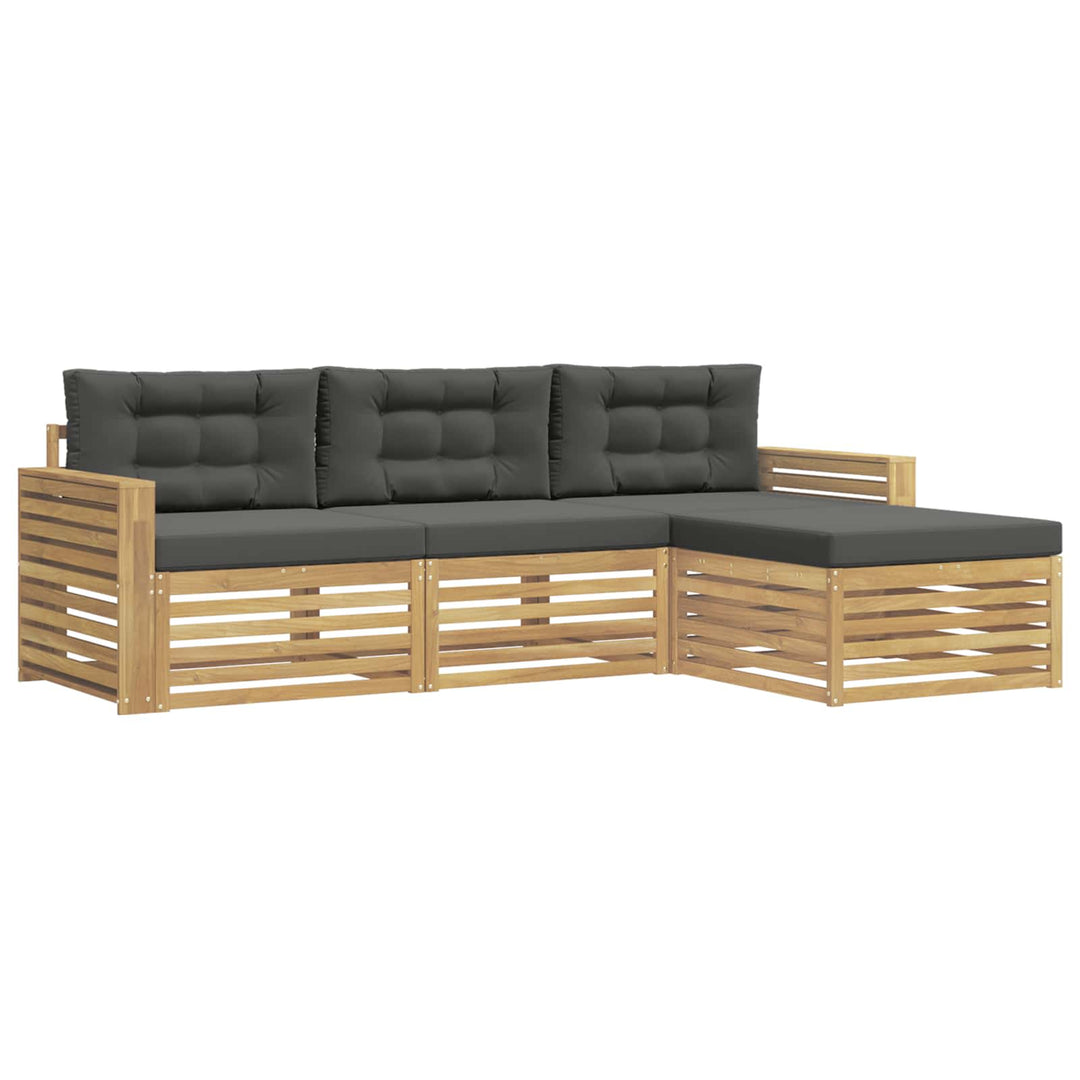 Udendørs sofagruppe 4 pcs Hvid og antracit
