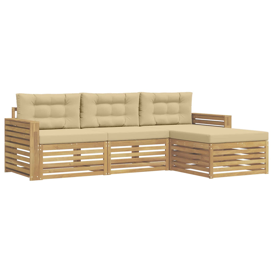 Udendørs sofagruppe 4 pcs Hvid og Beige