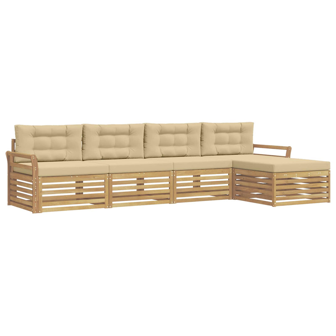 Udendørs sofagruppe 5 stk. Hvid og Beige