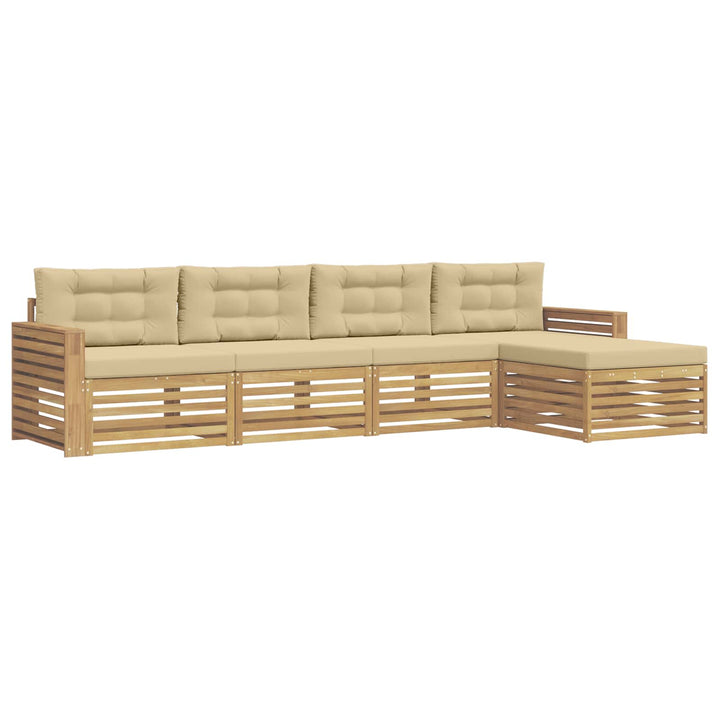 Udendørs sofagruppe 5 pcs Hvid og Beige