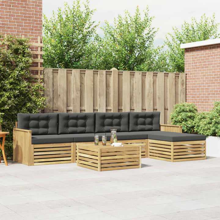 Udendørs sofagruppe 6 pcs Hvid og antracit 79 x 79 x 37 cm