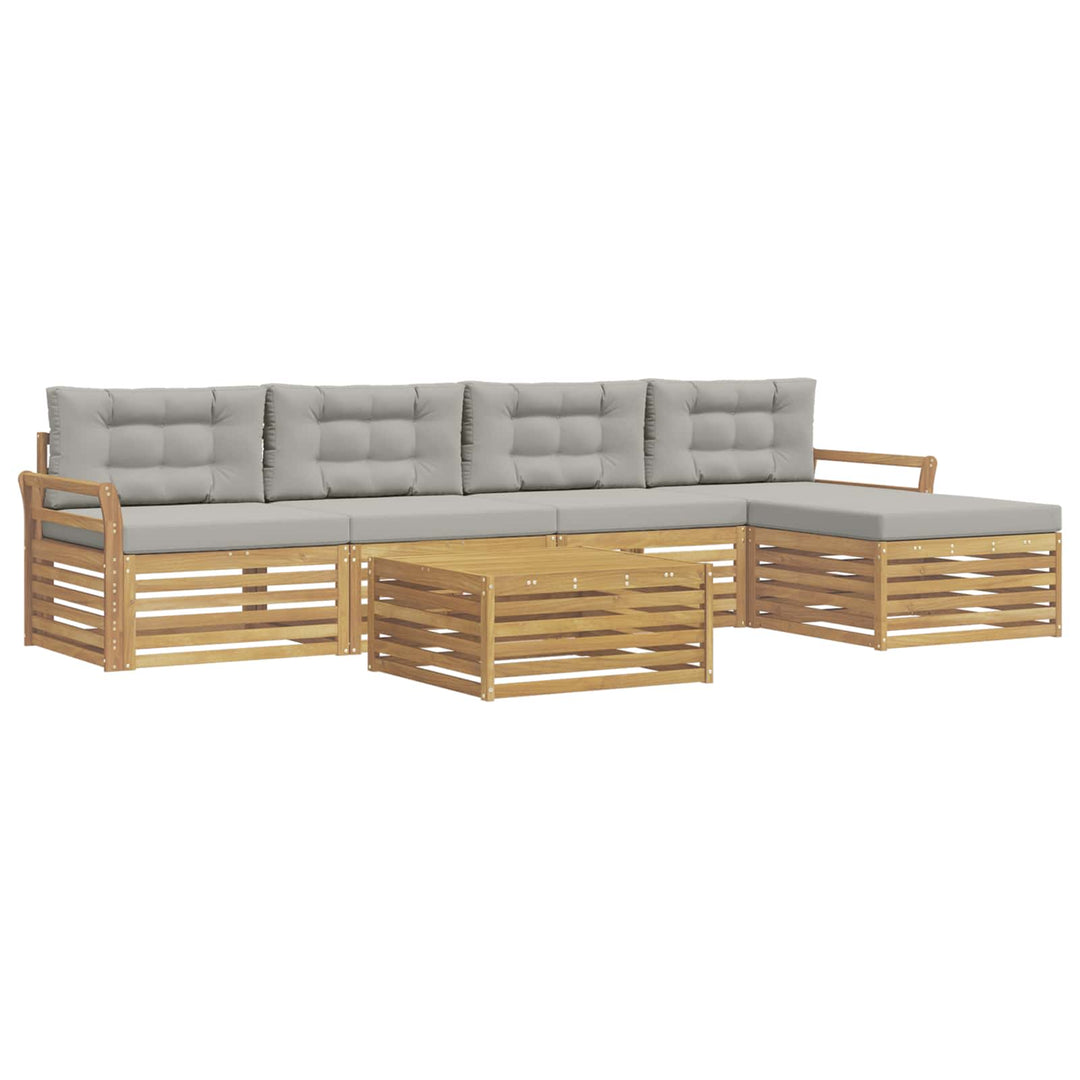 Udendørs sofagruppe 6 pcs Hvid og lysegrå 79 x 79 x 37 cm