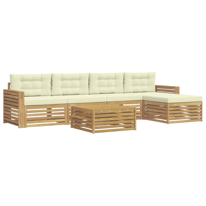 Udendørs sofagruppe 6 pcs Hvid og cremefarvet 79 x 79 x 37 cm