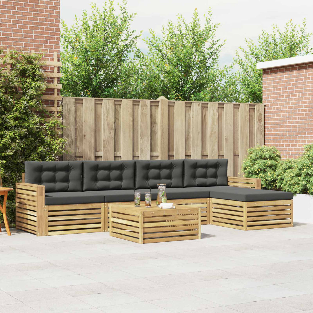 Udendørs sofagruppe 6 pcs Hvid og antracit 79 x 79 x 37 cm