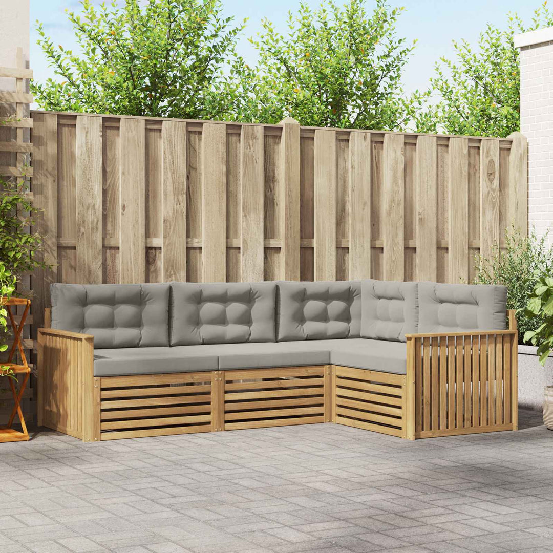 Udendørs sofagruppe 4 pcs Hvid og lysegrå 247,5 x 168,5 x 73 cm