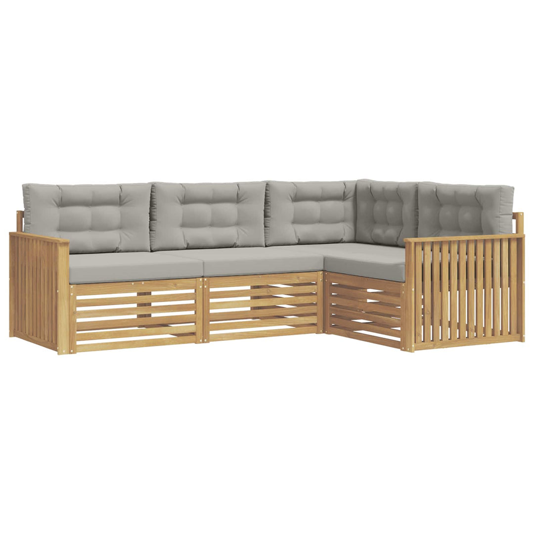 Udendørs sofagruppe 4 pcs Hvid og lysegrå 247,5 x 168,5 x 73 cm