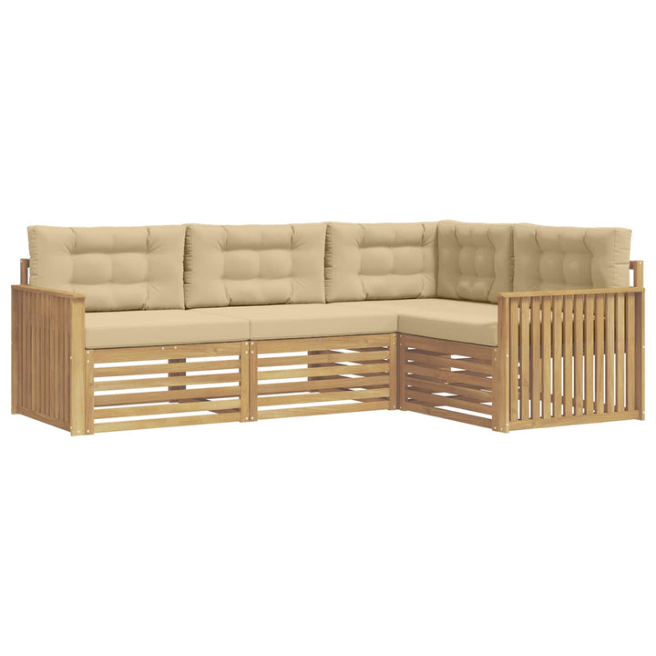 Udendørs sofagruppe 4 pcs Hvid og Beige 247,5 x 168,5 x 73 cm