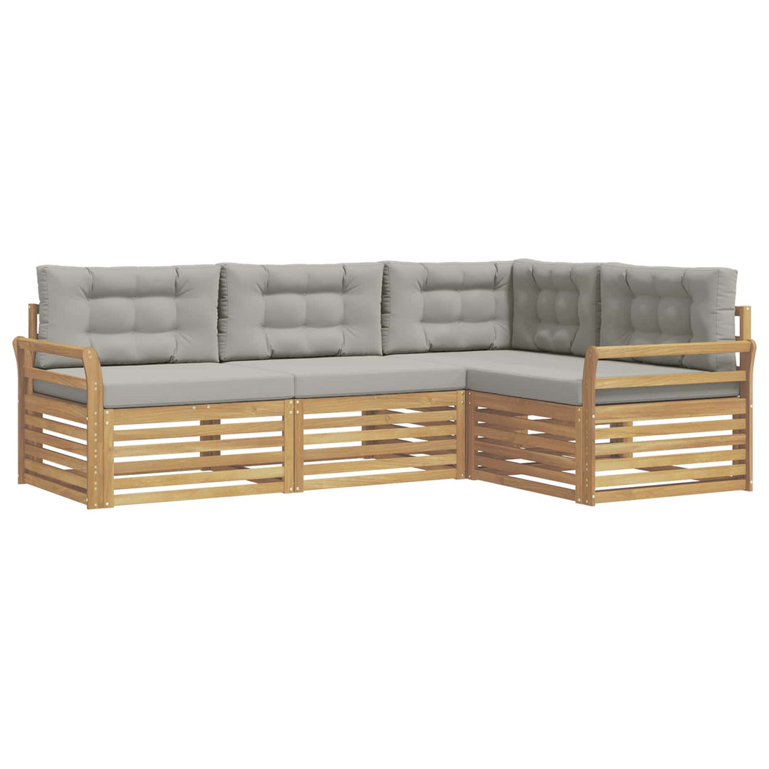 Udendørs sofagruppe 4 pcs Hvid og lysegrå 250 x 170,5 x 73 cm