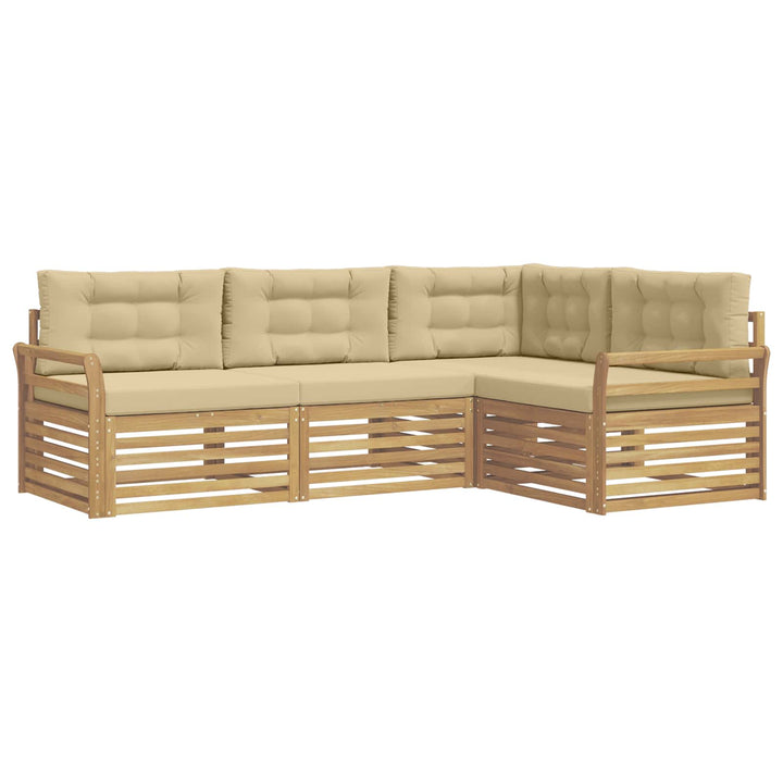 Udendørs sofagruppe 4 pcs Hvid og Beige 250 x 170,5 x 73 cm