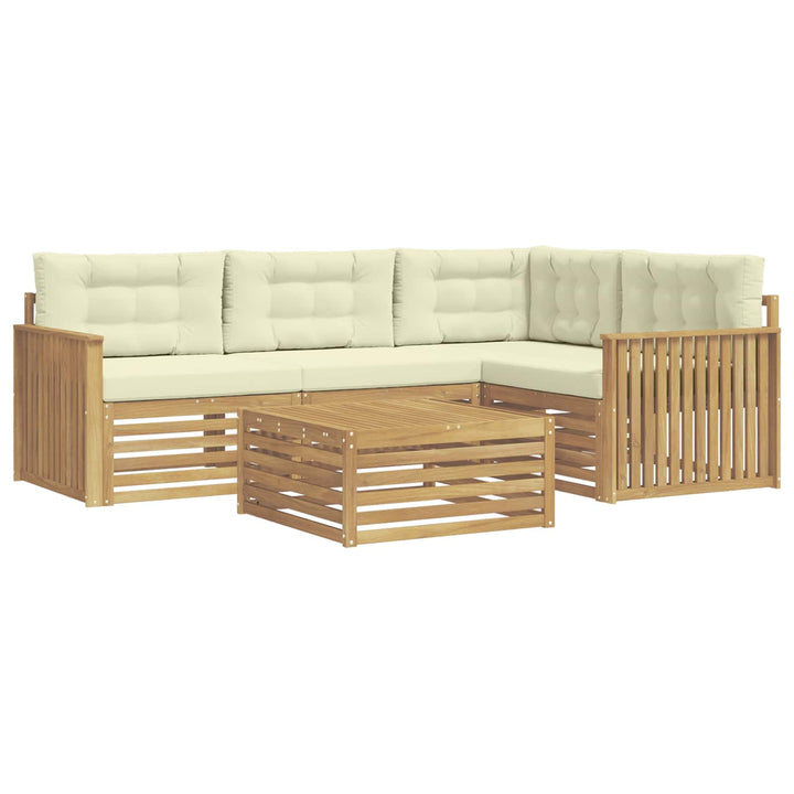Udendørs sofagruppe 5 pcs Hvid og cremefarvet 79 x 79 x 37 cm