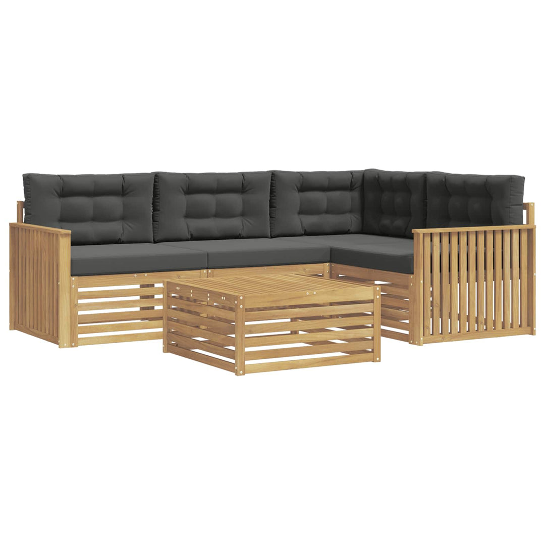 Udendørs sofagruppe 5 pcs Hvid og antracit 79 x 79 x 37 cm