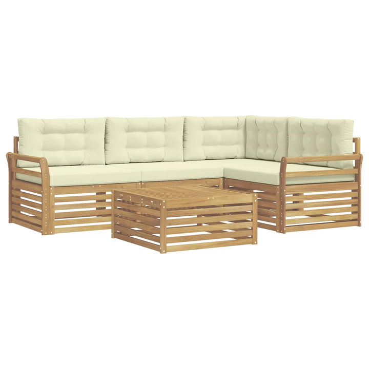 Udendørs sofagruppe 5 pcs Hvid og cremefarvet 79 x 79 x 37 cm
