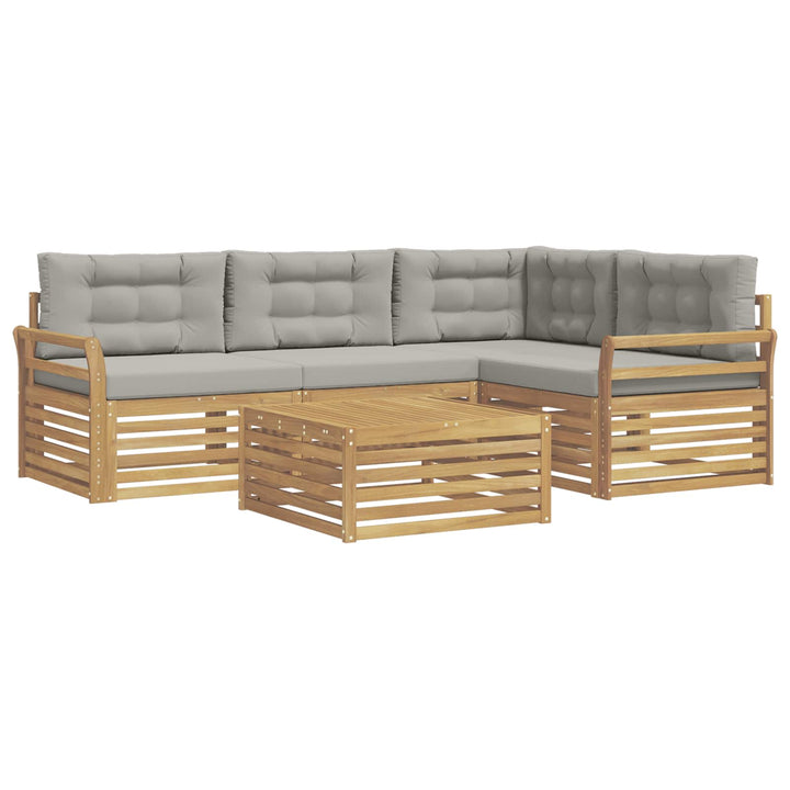 Udendørs sofagruppe 5 pcs Hvid og lysegrå 79 x 79 x 37 cm