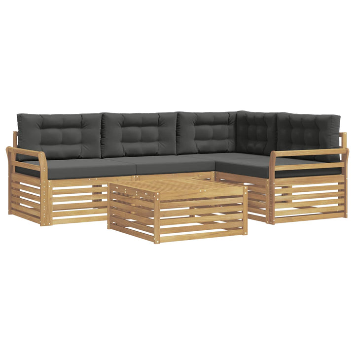Udendørs sofagruppe 5 pcs Hvid og antracit 79 x 79 x 37 cm