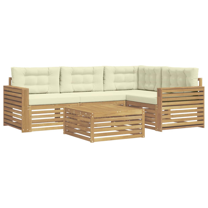 Udendørs sofagruppe 5 pcs Hvid og cremefarvet 79 x 79 x 37 cm