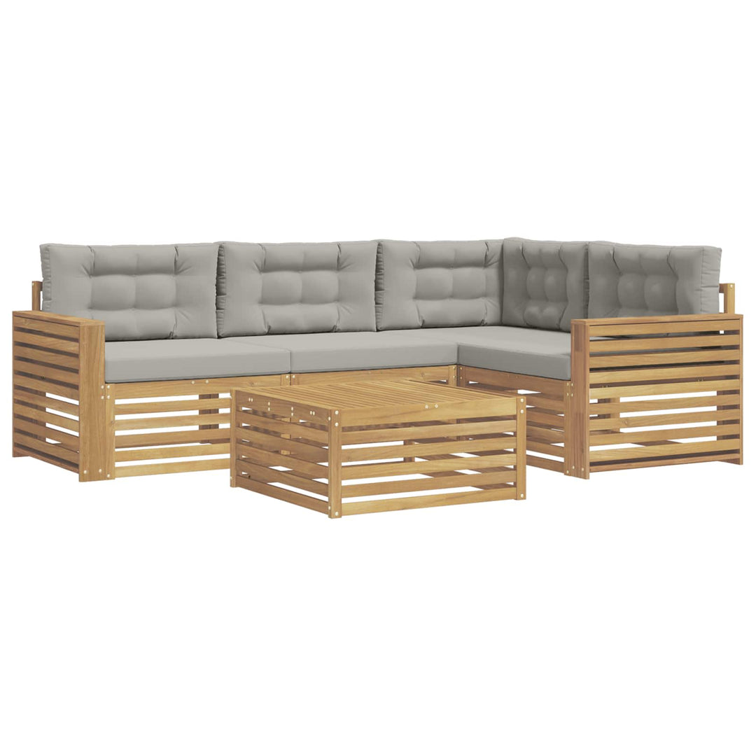 Udendørs sofagruppe 5 pcs Hvid og lysegrå 79 x 79 x 37 cm