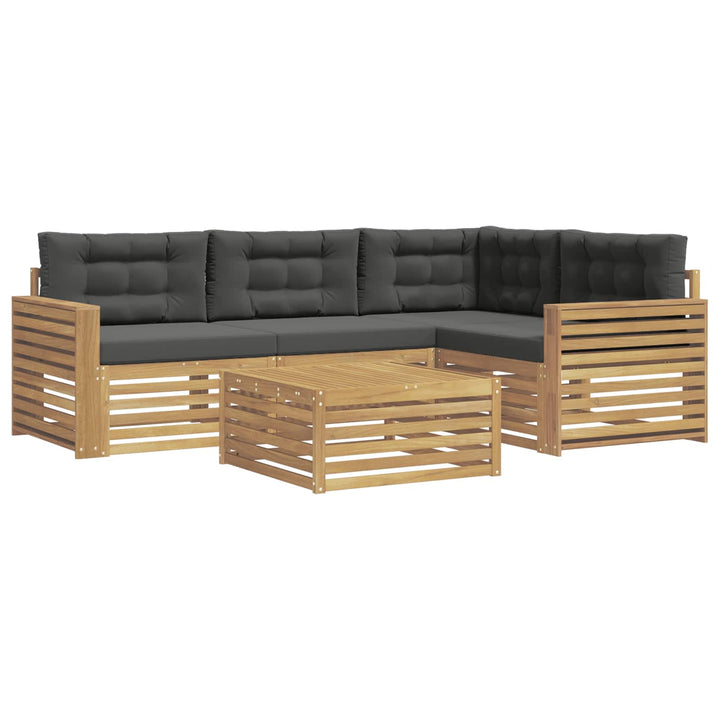 Udendørs sofagruppe 5 pcs Hvid og antracit 79 x 79 x 37 cm