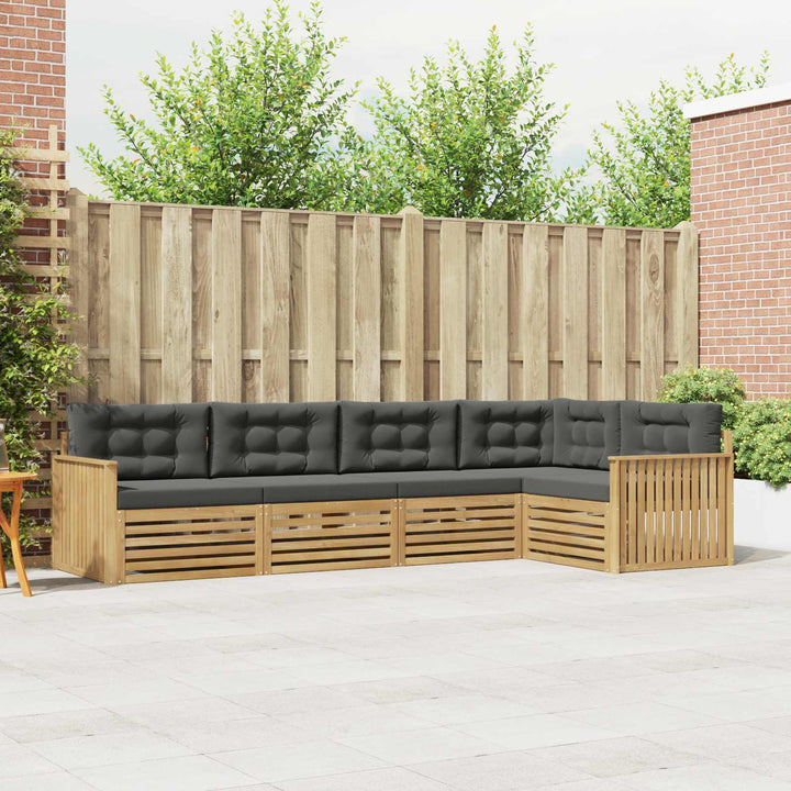 Udendørs sofagruppe 5 pcs Hvid og antracit 327 x 168,5 x 73 cm