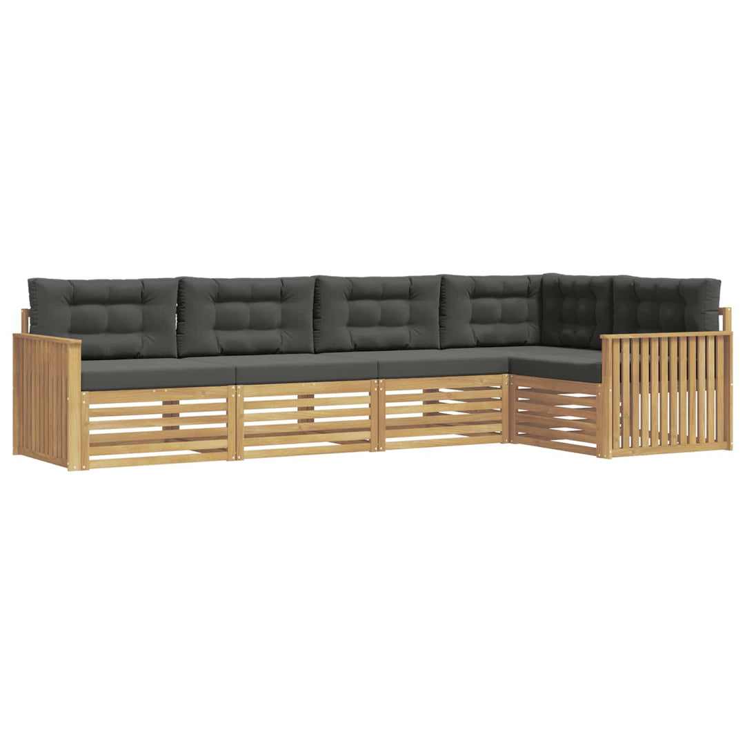 Udendørs sofagruppe 5 pcs Hvid og antracit 327 x 168,5 x 73 cm
