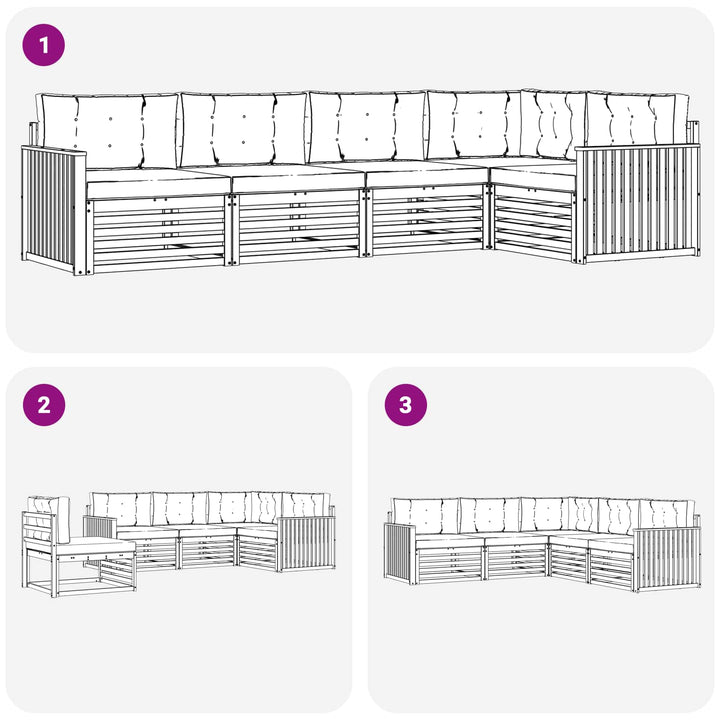 Udendørs sofagruppe 5 pcs Hvid og antracit 327 x 168,5 x 73 cm