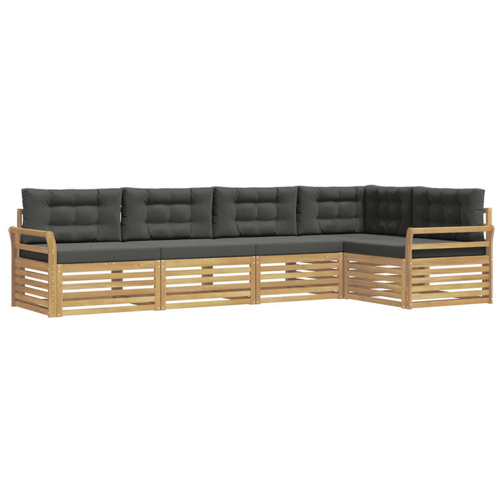 Udendørs sofagruppe 5 pcs Hvid og antracit 329 x 170,5 x 73 cm