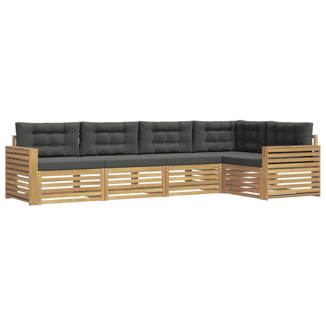 Udendørs sofagruppe 5 pcs Hvid og antracit 331 x 172,5 x 73 cm