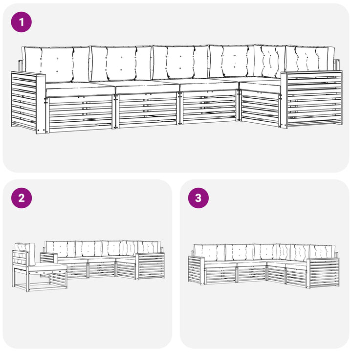 Udendørs sofagruppe 5 pcs Hvid og antracit 331 x 172,5 x 73 cm