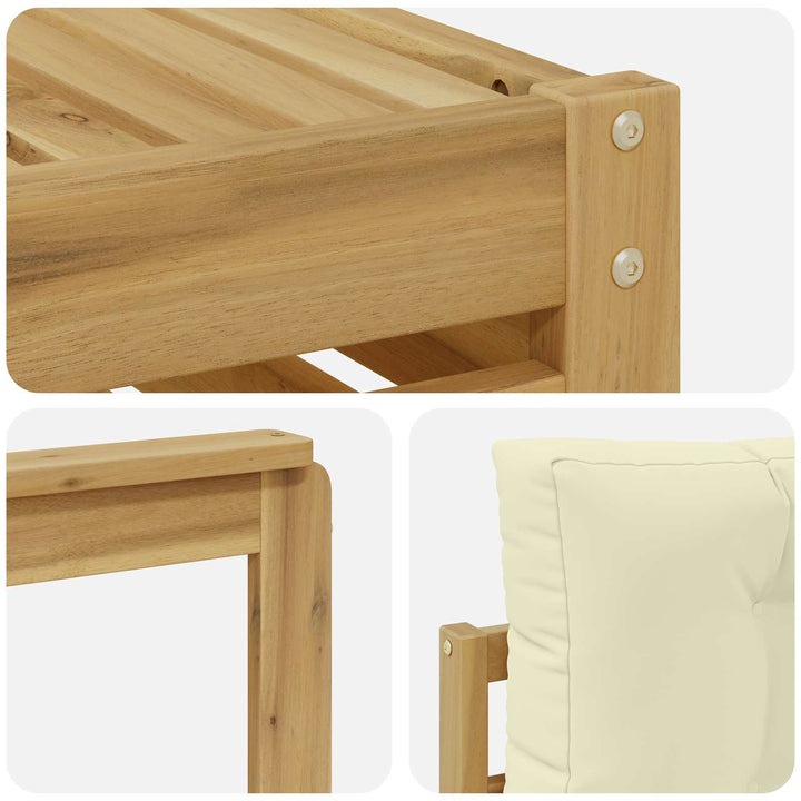 Udendørs sofagruppe 6 stk. Hvid og cremefarvet Polyester