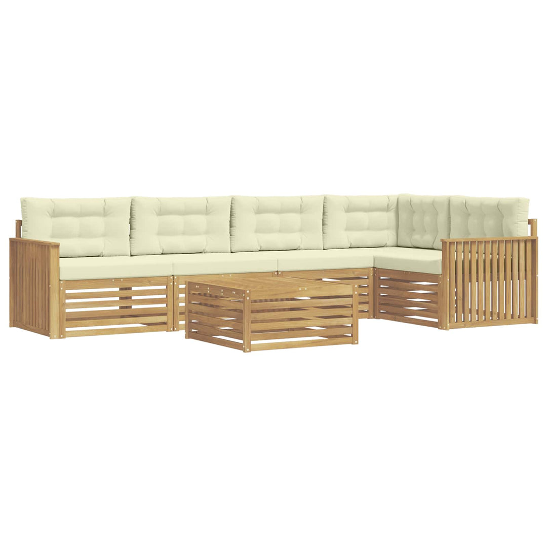 Udendørs sofagruppe 6 pcs Hvid og cremefarvet 79 x 79 x 37 cm