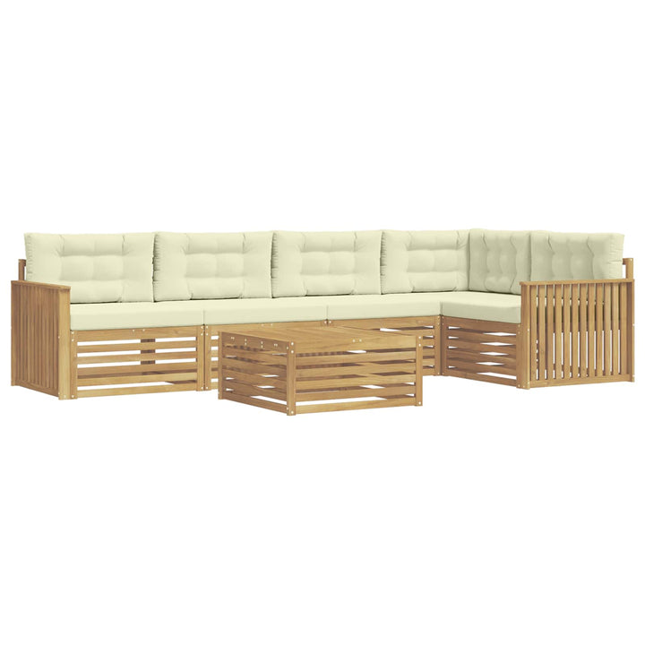 Udendørs sofagruppe 6 pcs Hvid og cremefarvet 79 x 79 x 37 cm