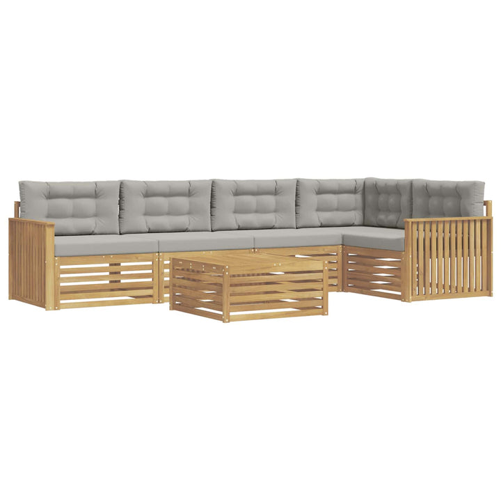 Udendørs sofagruppe 6 pcs Hvid og lysegrå 79 x 79 x 37 cm