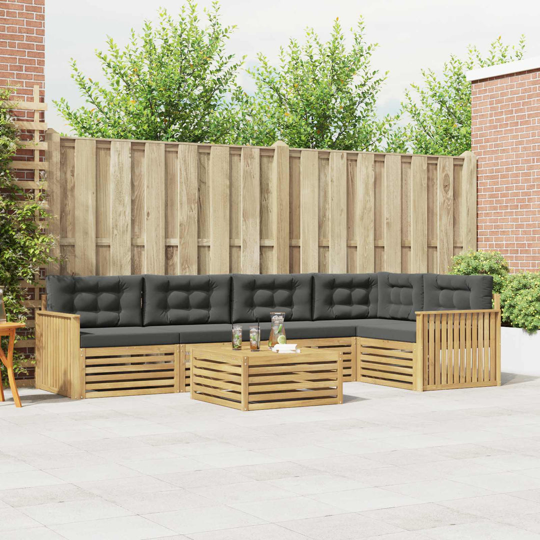 Udendørs sofagruppe 6 pcs Hvid og antracit 79 x 79 x 37 cm