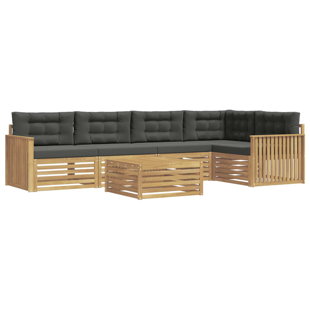 Udendørs sofagruppe 6 pcs Hvid og antracit 79 x 79 x 37 cm