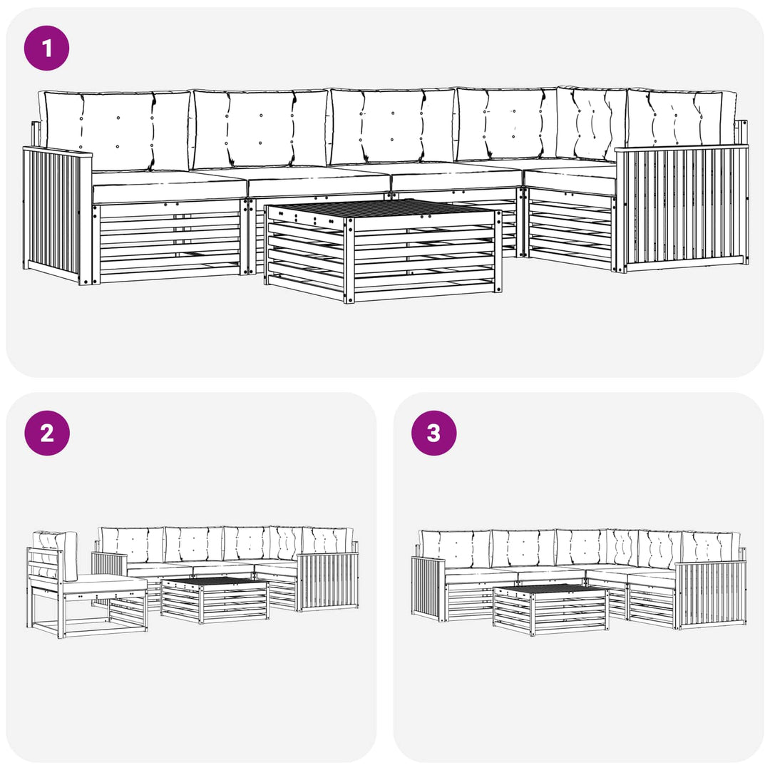 Udendørs sofagruppe 6 pcs Hvid og antracit 79 x 79 x 37 cm