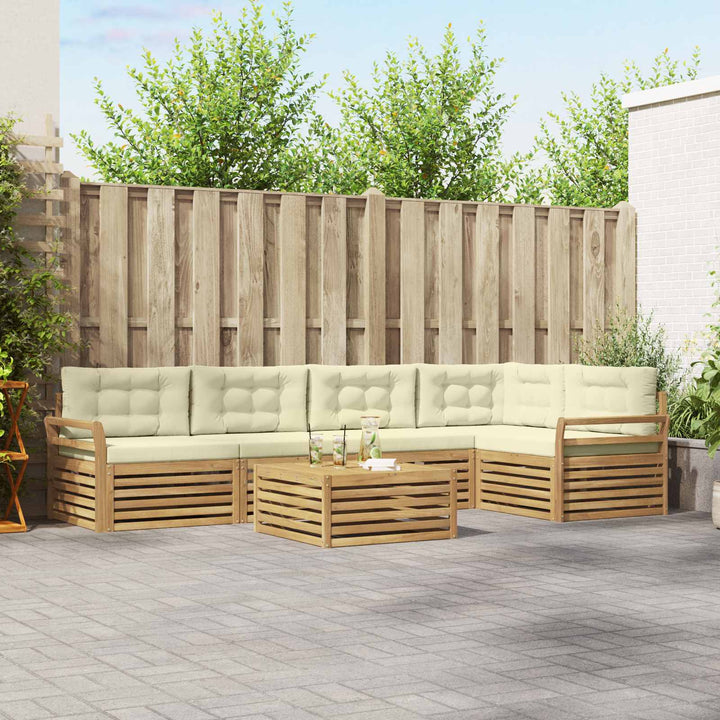 Udendørs sofagruppe 6 pcs Hvid og cremefarvet 79 x 79 x 37 cm