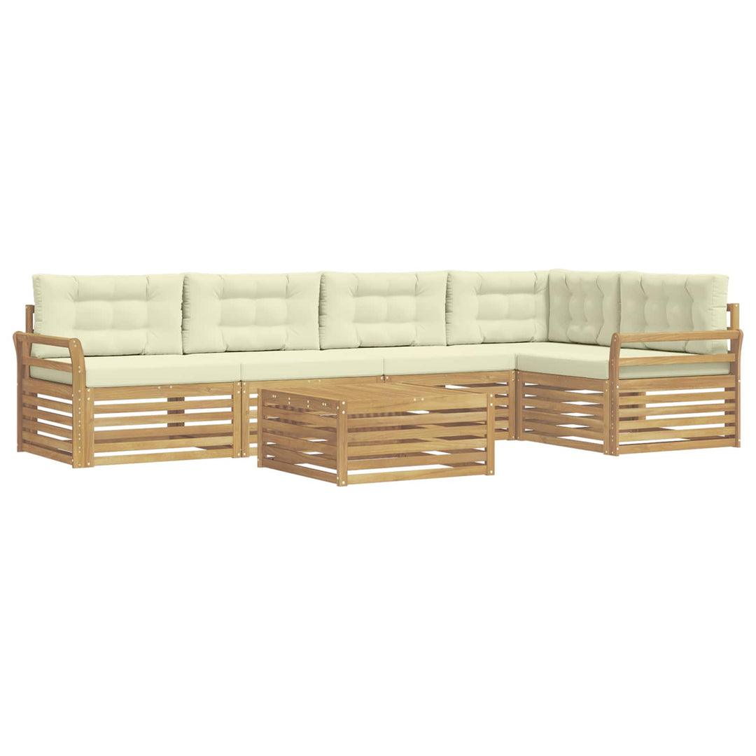 Udendørs sofagruppe 6 pcs Hvid og cremefarvet 79 x 79 x 37 cm