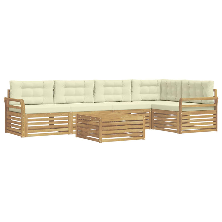 Udendørs sofagruppe 6 pcs Hvid og cremefarvet 79 x 79 x 37 cm